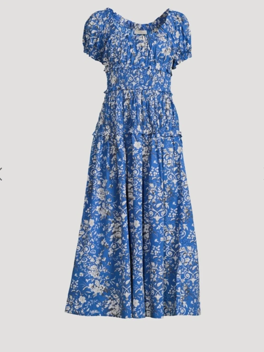 NWT Doen Leanne Jardins de La Fontaine Floral. Blue Maxi Dress Size M - Picture 1 of 4
